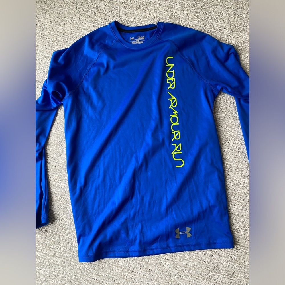 Under Armour Men’s Heat Gear Rash Guard Blue Size Medium